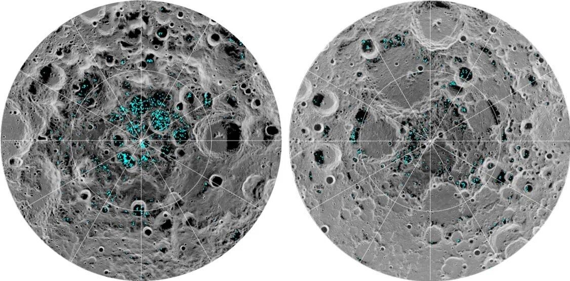 Мапа льоду на Місяці