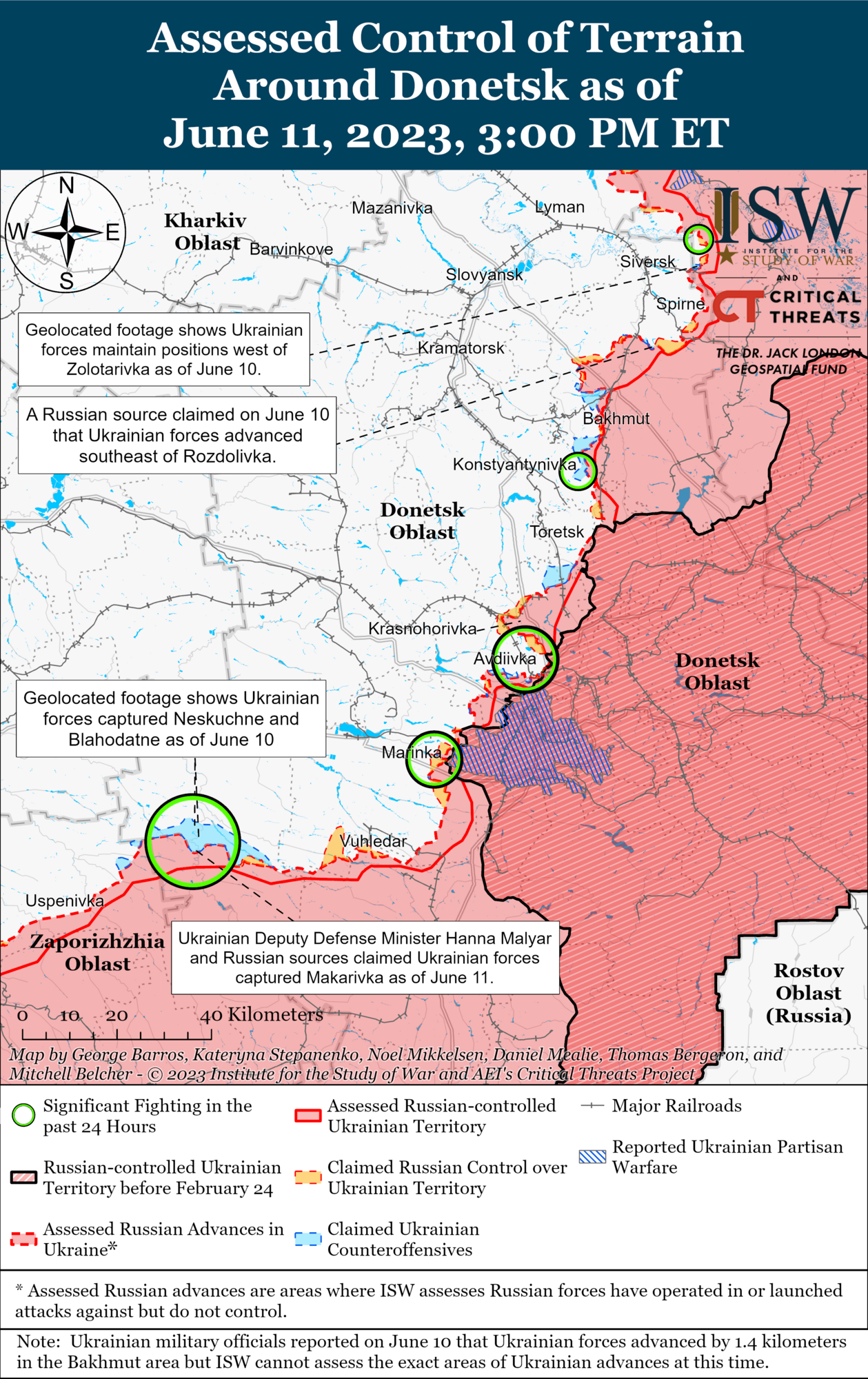 ЗСУ провели контрнаступальні операції на трьох ділянках, РФ перекидає сили на два напрямки – ISW