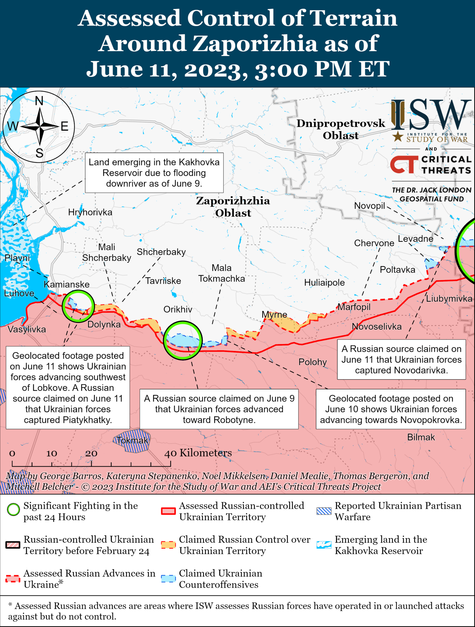 ВСУ провели контрнаступательные операции на трех участках, РФ перебрасывает силы на два направления – ISW