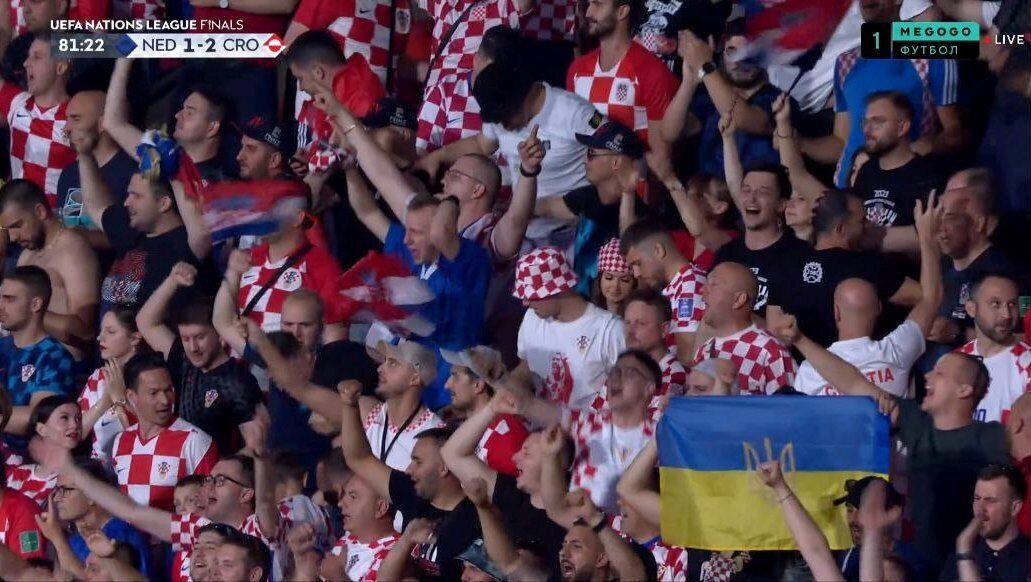 Виявився фартовим: фанати збірної Хорватії показали прапор України на матчі Ліги націй