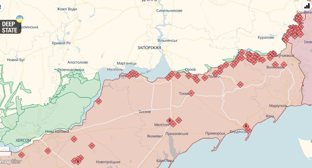 ЗСУ мають успіх на Бердянському напрямку: в DeepState розповіли, де вдалося посунути ворога. Карта