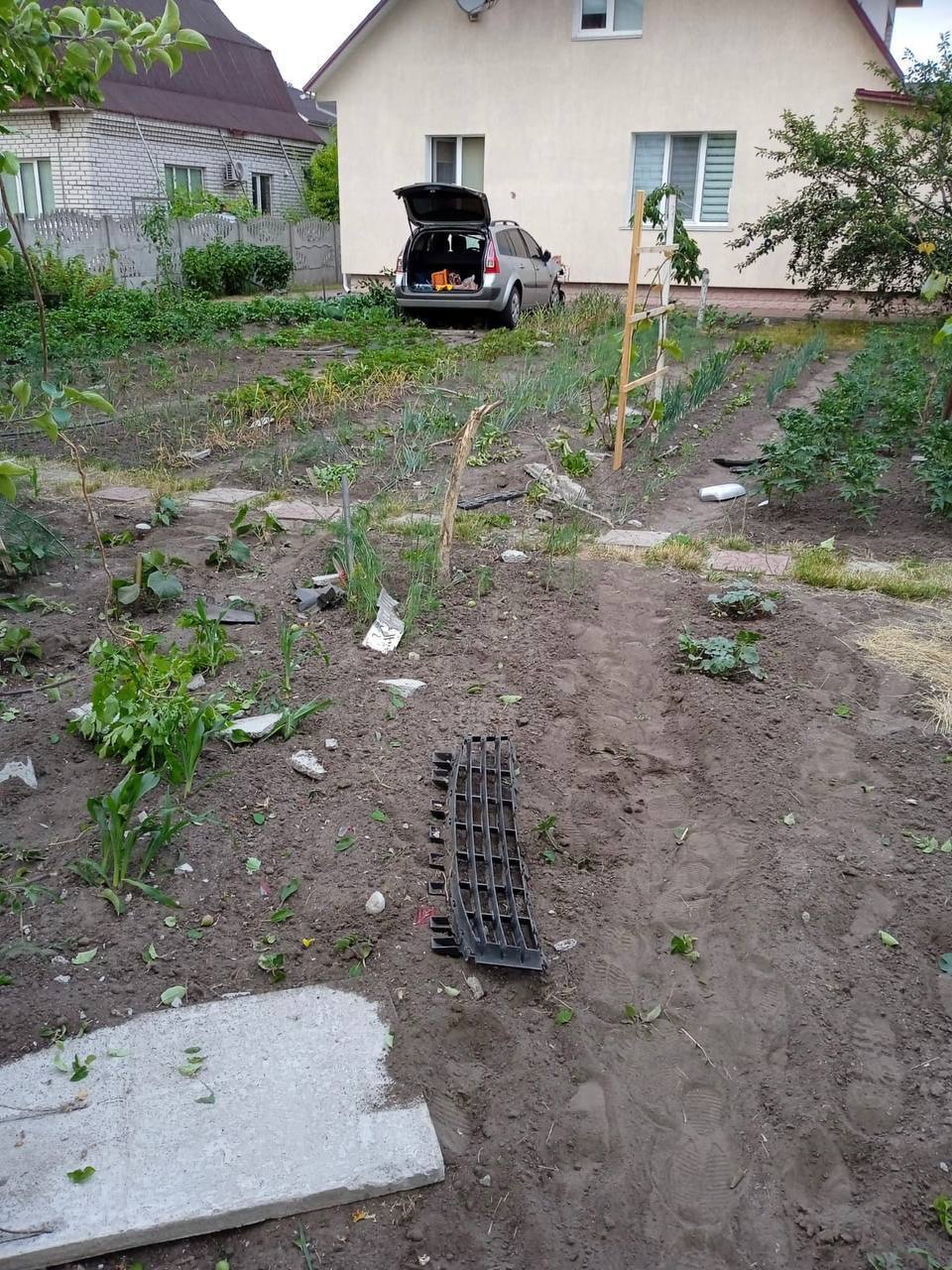На Киевщине легковушка протаранила забор и въехала в частный дом. Фото