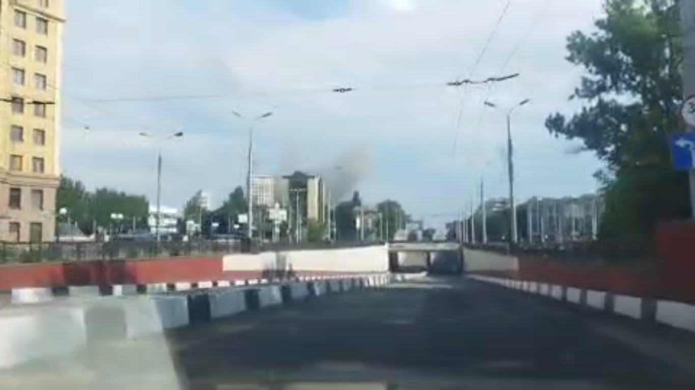 Дым над оккупированным Донецком