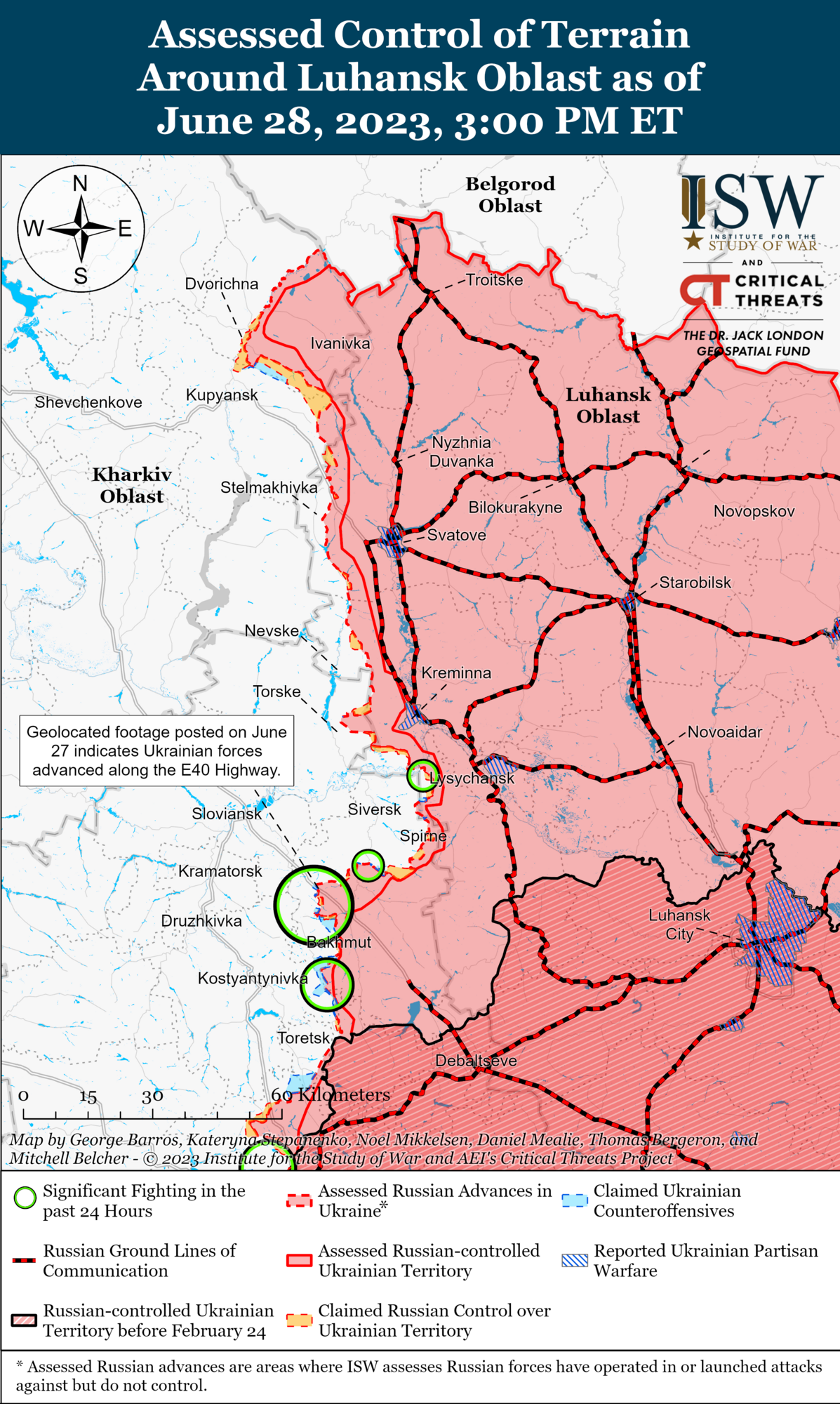 Контрнаступальні операції ЗСУ йдуть на чотирьох напрямках: аналіз бойових дій від ISW. Карта