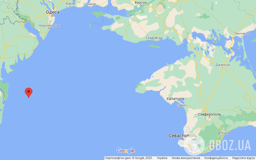 Остров Змеиный на карте