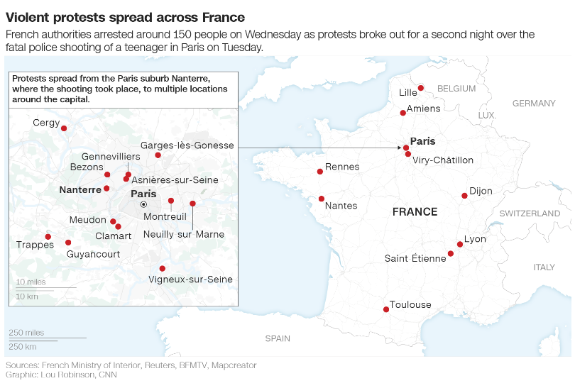 У багатьох французьких містах відбувалися протести