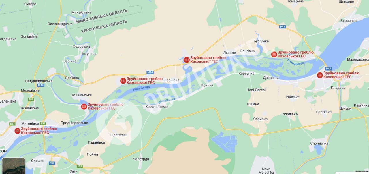 Оккупанты подорвали Каховскую ГЭС, пик паводка ожидается 7 июня. Все подробности