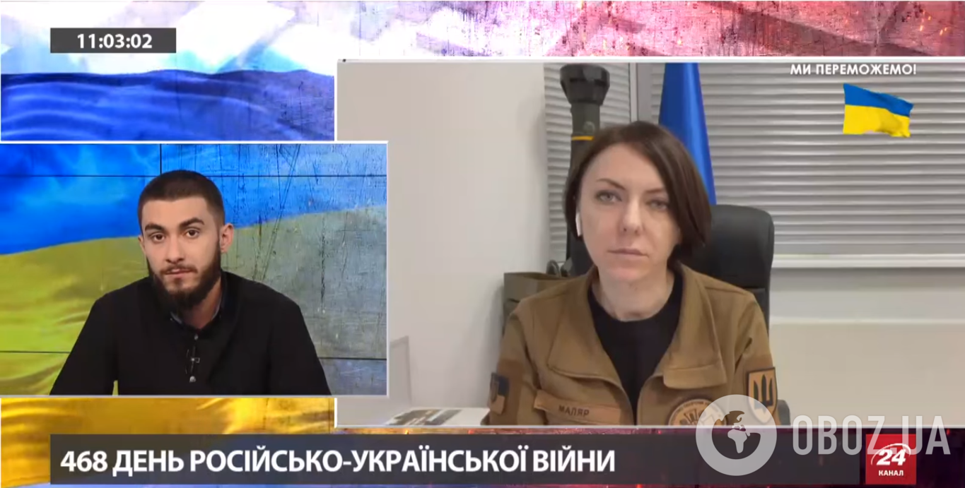 Анна Маляр в эфире украинского телеканала