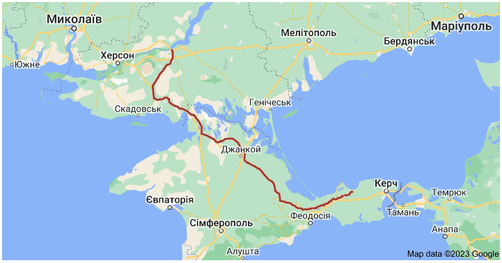 Северо-Крымский канал на карте