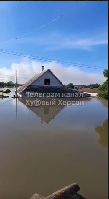 Сидять на дахах і горищах без їжі та благають про допомогу: Олешки на Херсонщині йдуть під воду