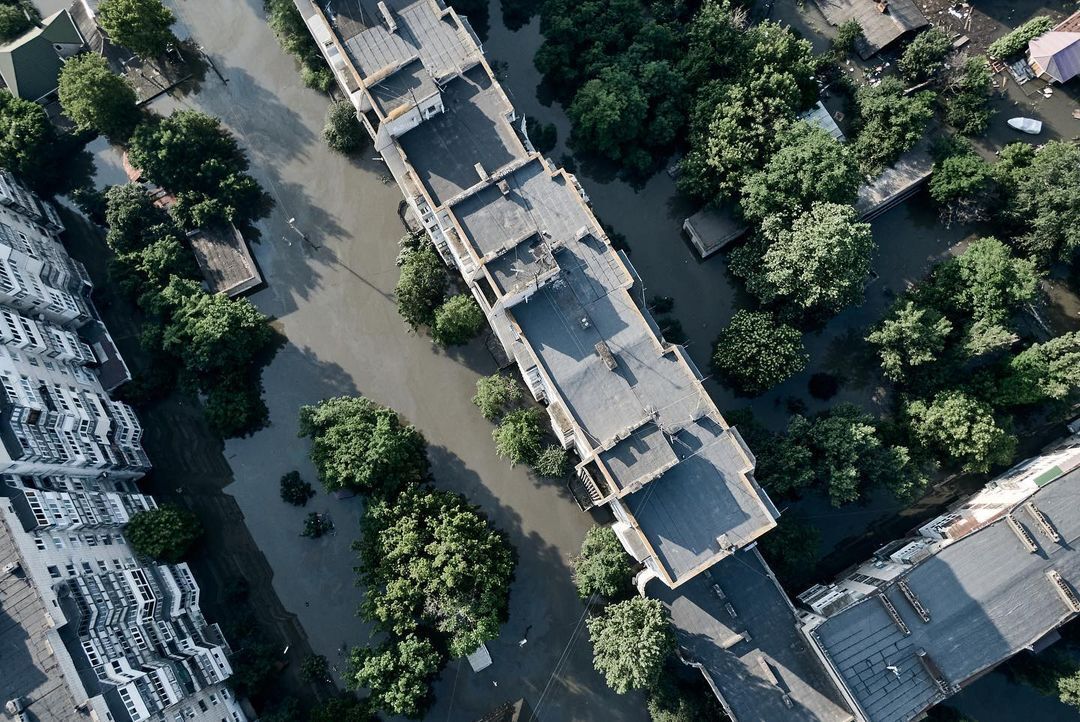 Как выглядит затопленный район Херсона после взрыва Каховской ГЭС: фото и видео, снятые с высоты
