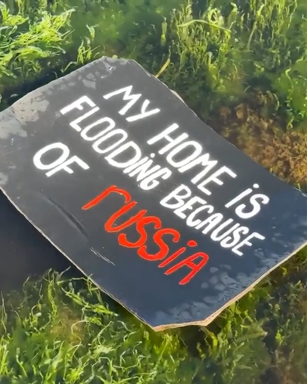 Плакат в воде