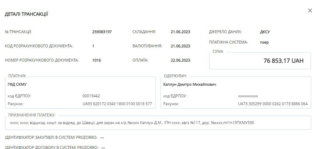 Дмитру Каплуну виплатили майже 80 тис. грн компенсації за відрядження у США