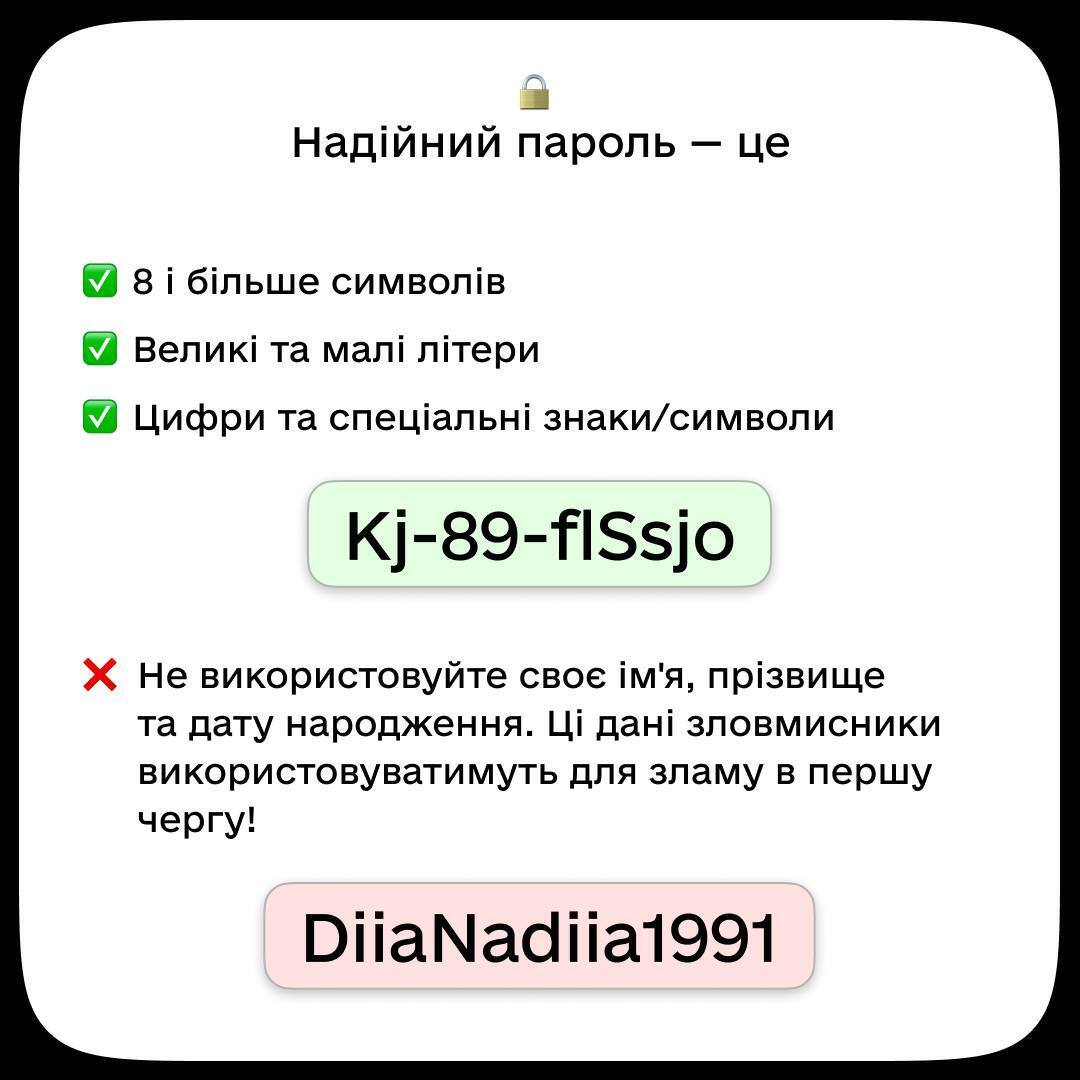 Потрібно створити надійний пароль