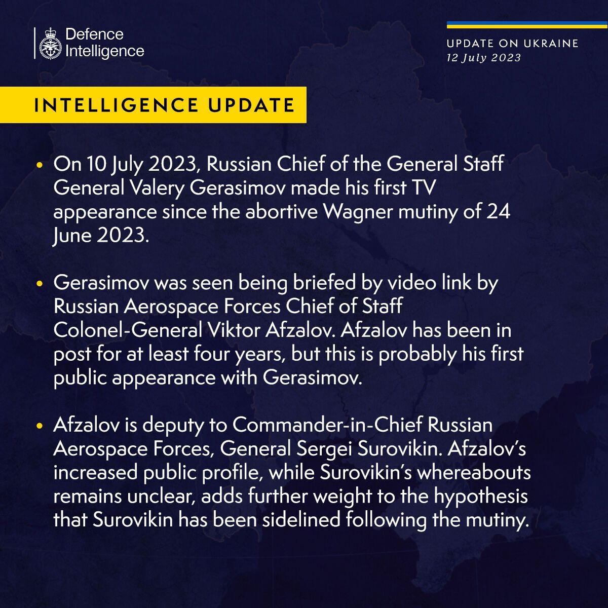 Розвідка Британії вказала на цікавий нюанс із появою Герасимова після чуток про його відставку