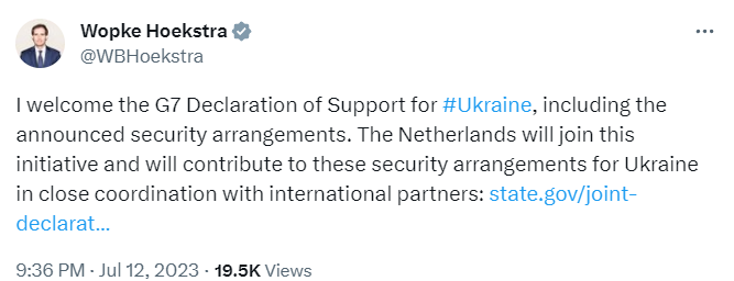 Ще одна країна готова приєднатися до гарантій безпеки для України від G7: глава МЗС розкрив деталі