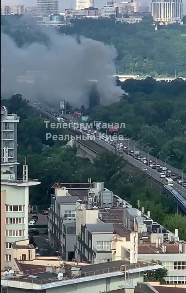 В Киеве на территории Гидропарка произошел сильный пожар. Фото и видео