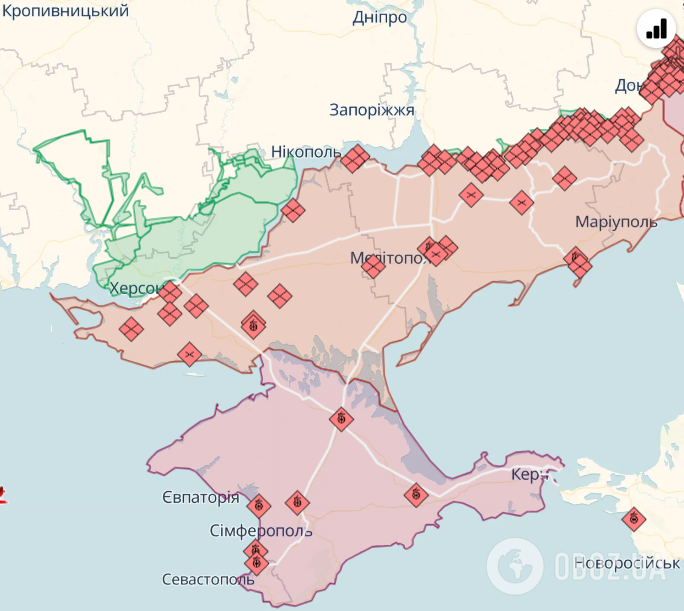 Лінія фронту на півдні України