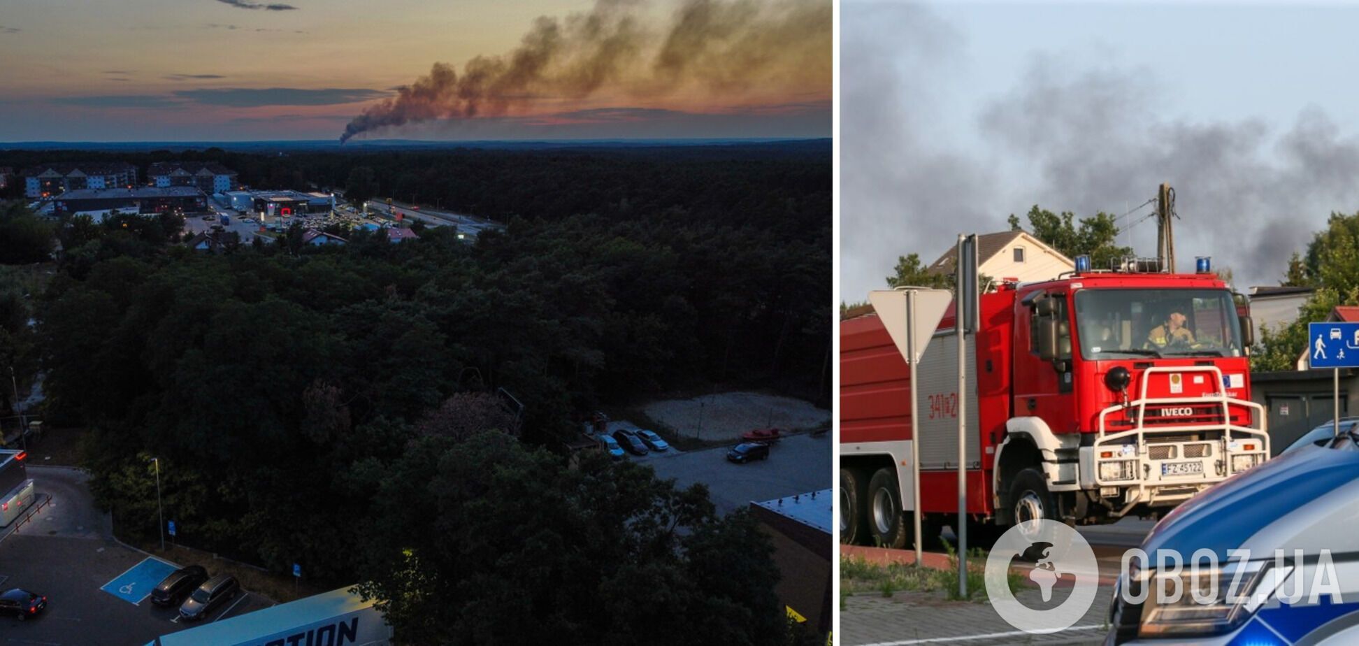 У Польщі спалахнула масштабна пожежа на складі хімікатів. Фото