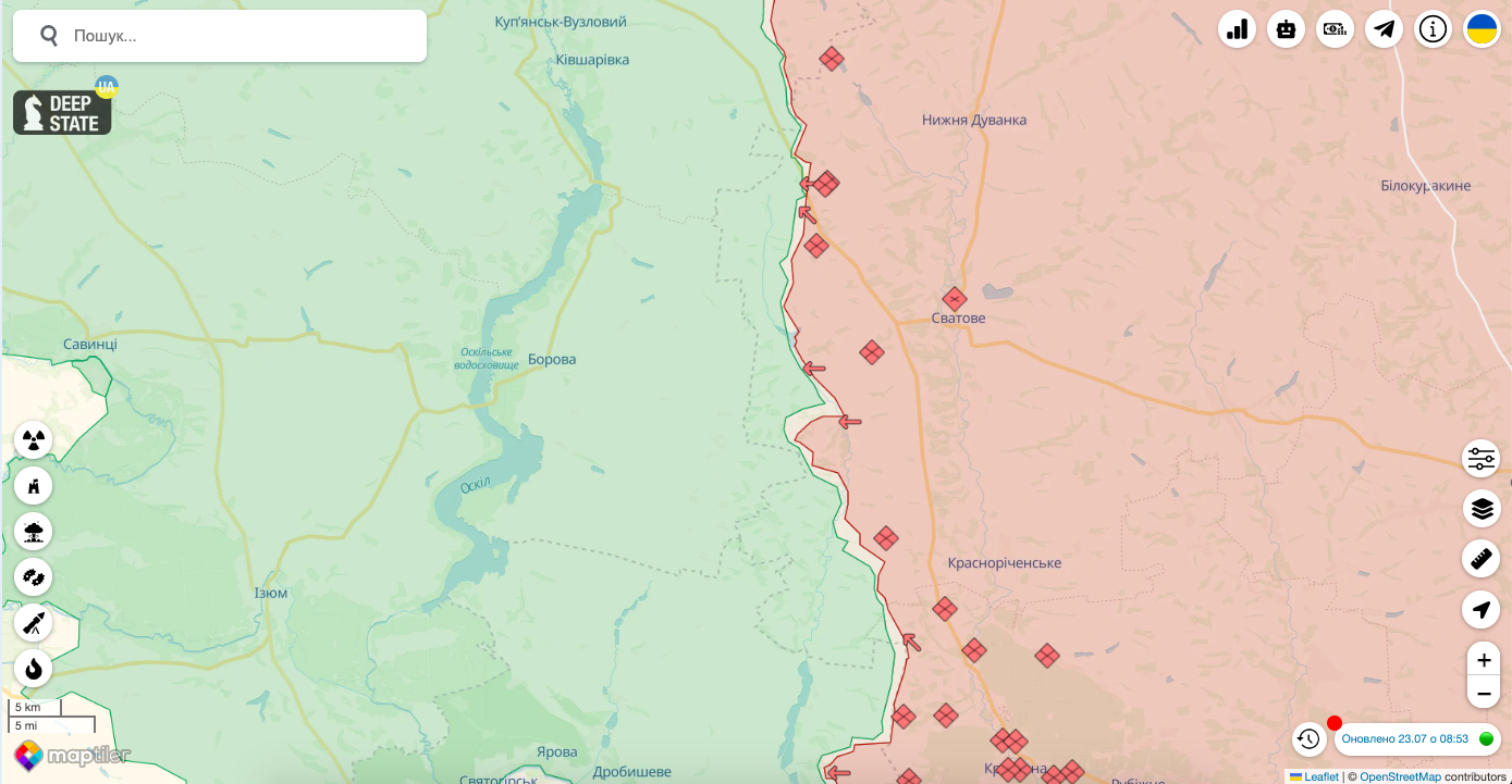 Армія Росії намагається просунутися до річки Оскол на Харківщині, – Череватий