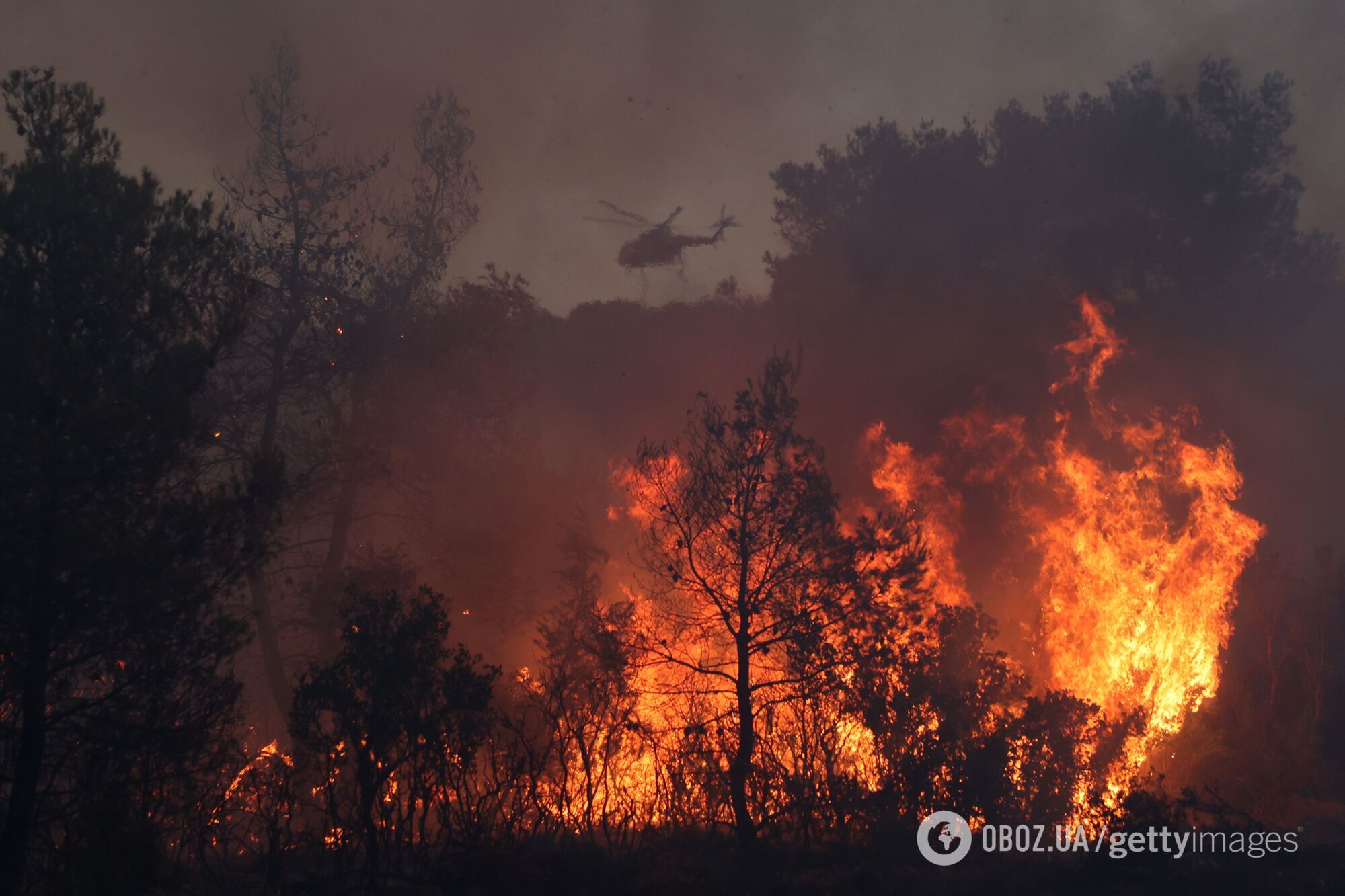 У Греції вирують масштабні пожежі: вогонь видно з космосу. Фото і відео