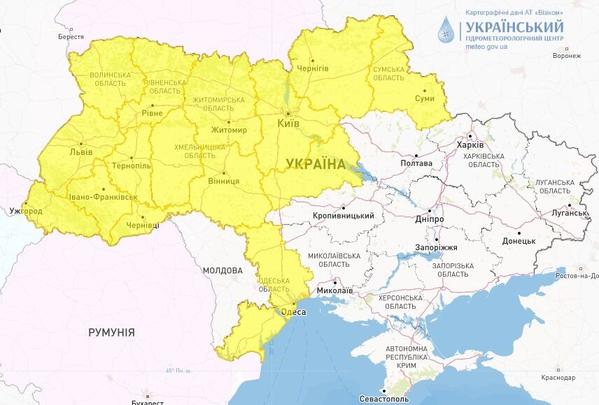 Частину України накриють грози: синоптики попередили про погіршення погоди. Карта