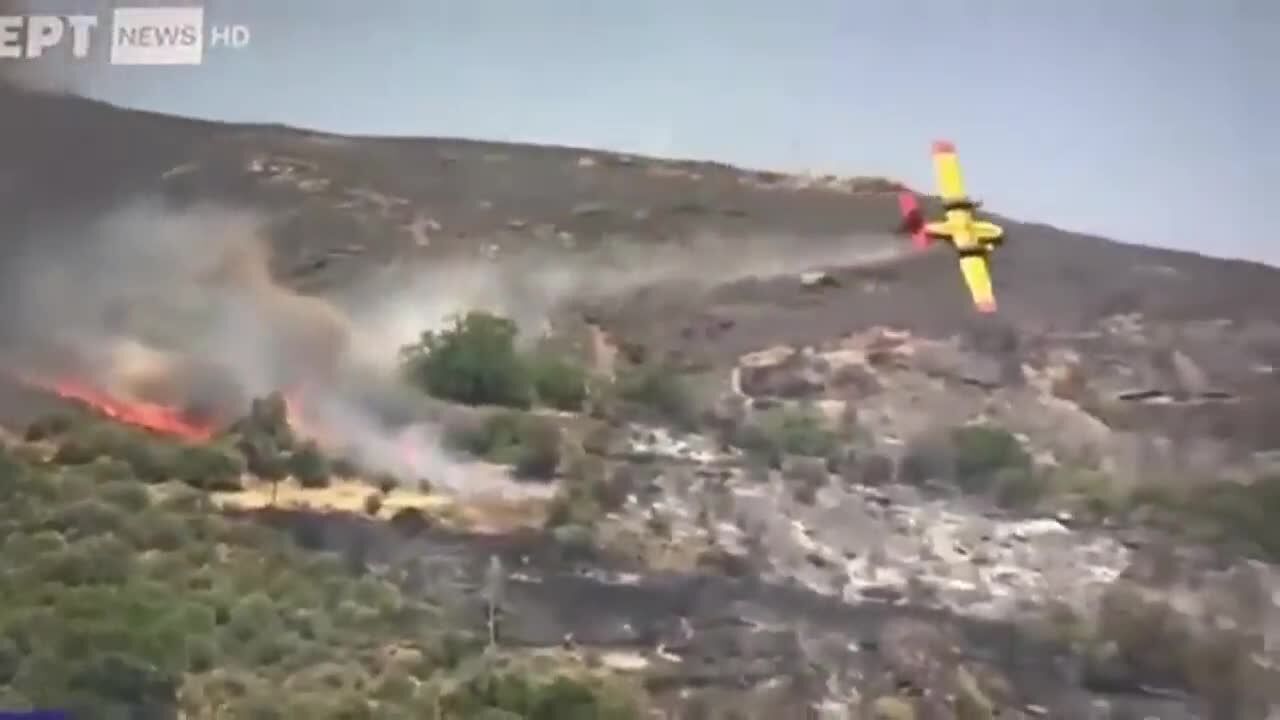У Греції під час гасіння лісової пожежі розбився літак: усі подробиці трагедії. Відео