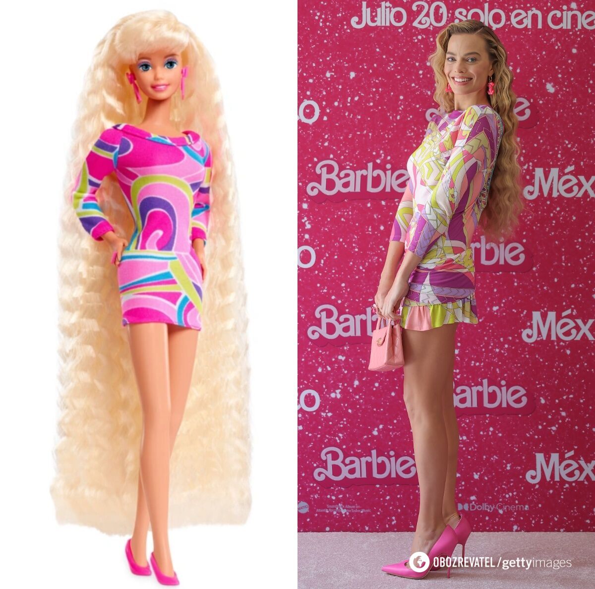 Как кукла: 7 ярких образов, которые Марго Робби скопировала у Барби на премьерах одноименного фильма. Фото