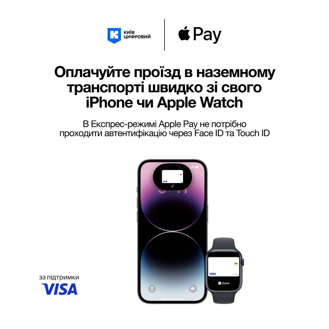 В транспорте Киева можно удобно рассчитаться за проезд, используя iPhone и Apple Watch: как включить функцию