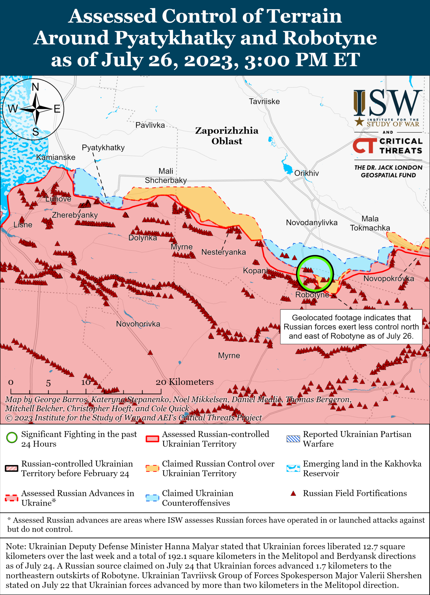 ЗСУ прорвали оборонні позиції ворога на Запоріжжі, окупанти відповіли дезінформацією та применшенням успіхів – ISW