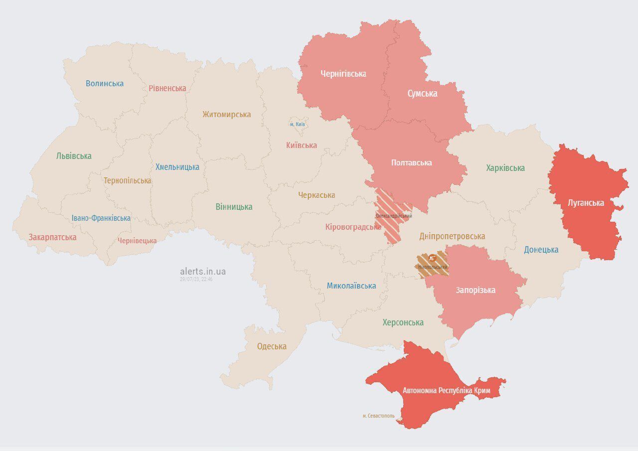 Карта тривог в Україні