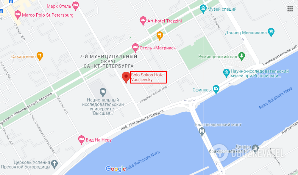 Solo Sokos Hotel Vasilievsky на карте