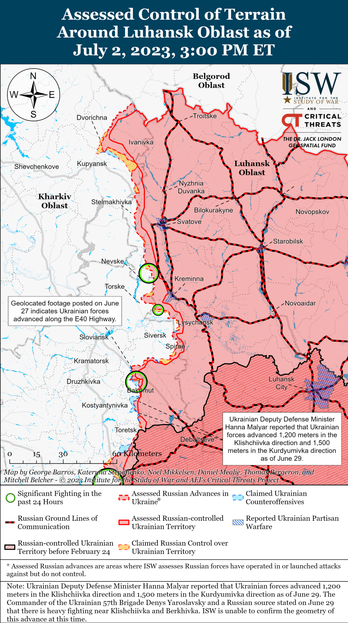 ВСУ провели контрнаступательные операции на шести участках фронта: в ISW оценили ход боев. Карта