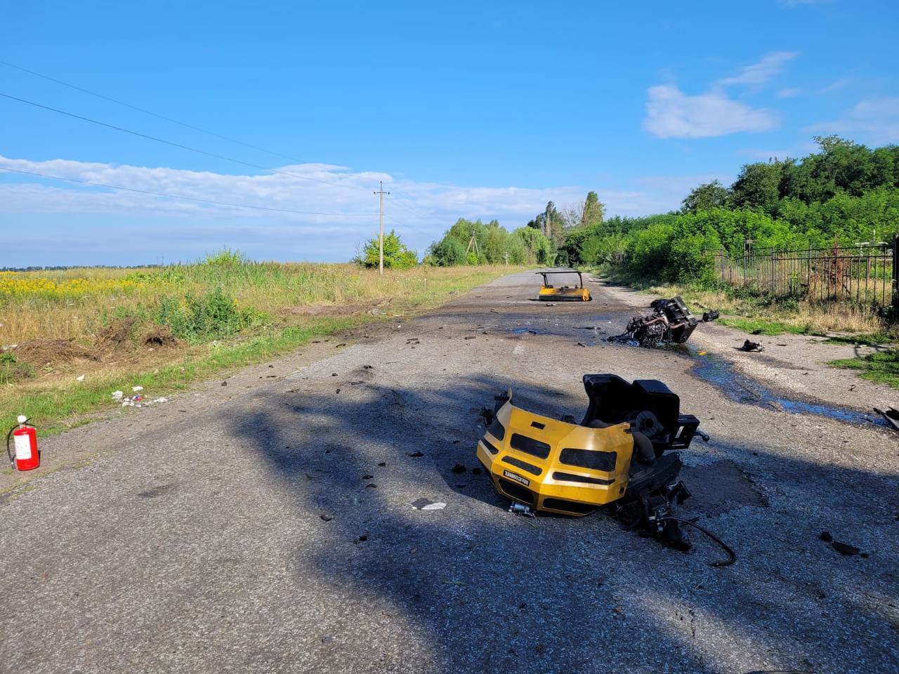В Киевской области на противотанковой мине взорвался робокар Т-800. Фото