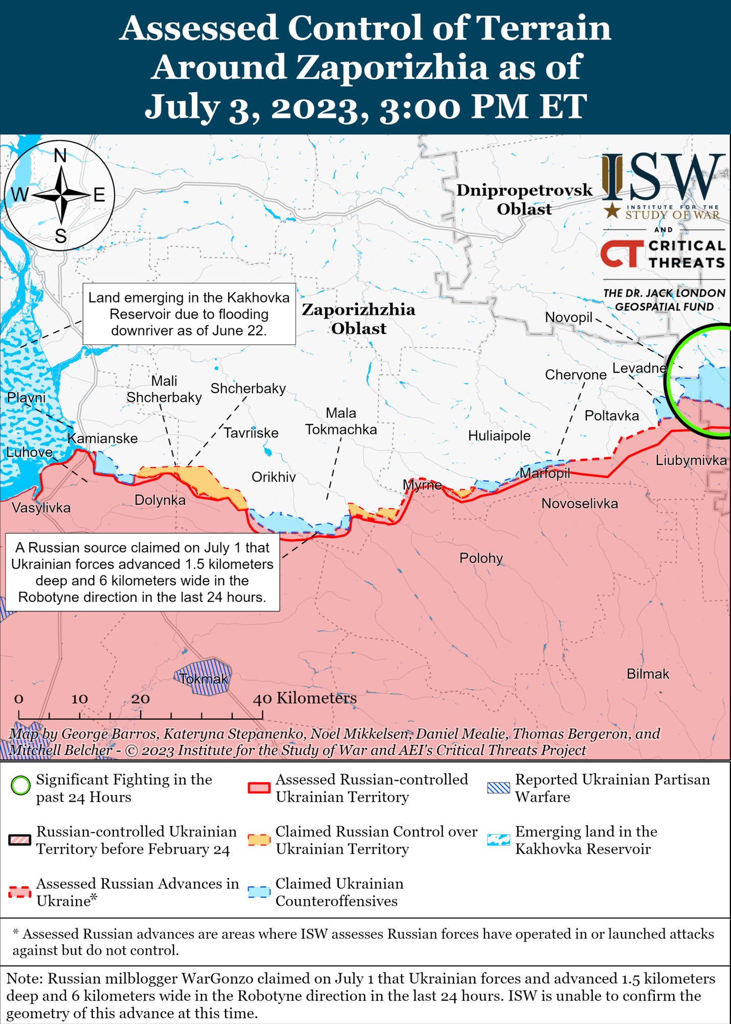 ЗСУ ведуть контрнаступальні операції на чотирьох ділянках фронту, z-блогери бояться, що українські війська форсують Дніпро – ISW