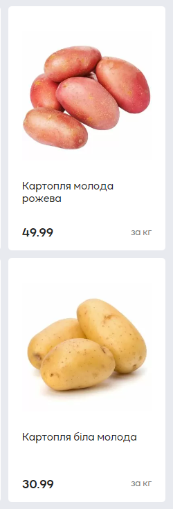 Ціни залежать від сорту молодої картоплі