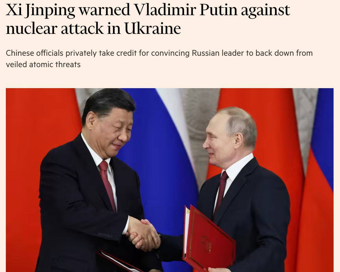 Си Цзиньпин лично предостерег Путина от применения ядерного оружия в войне против Украины – FT