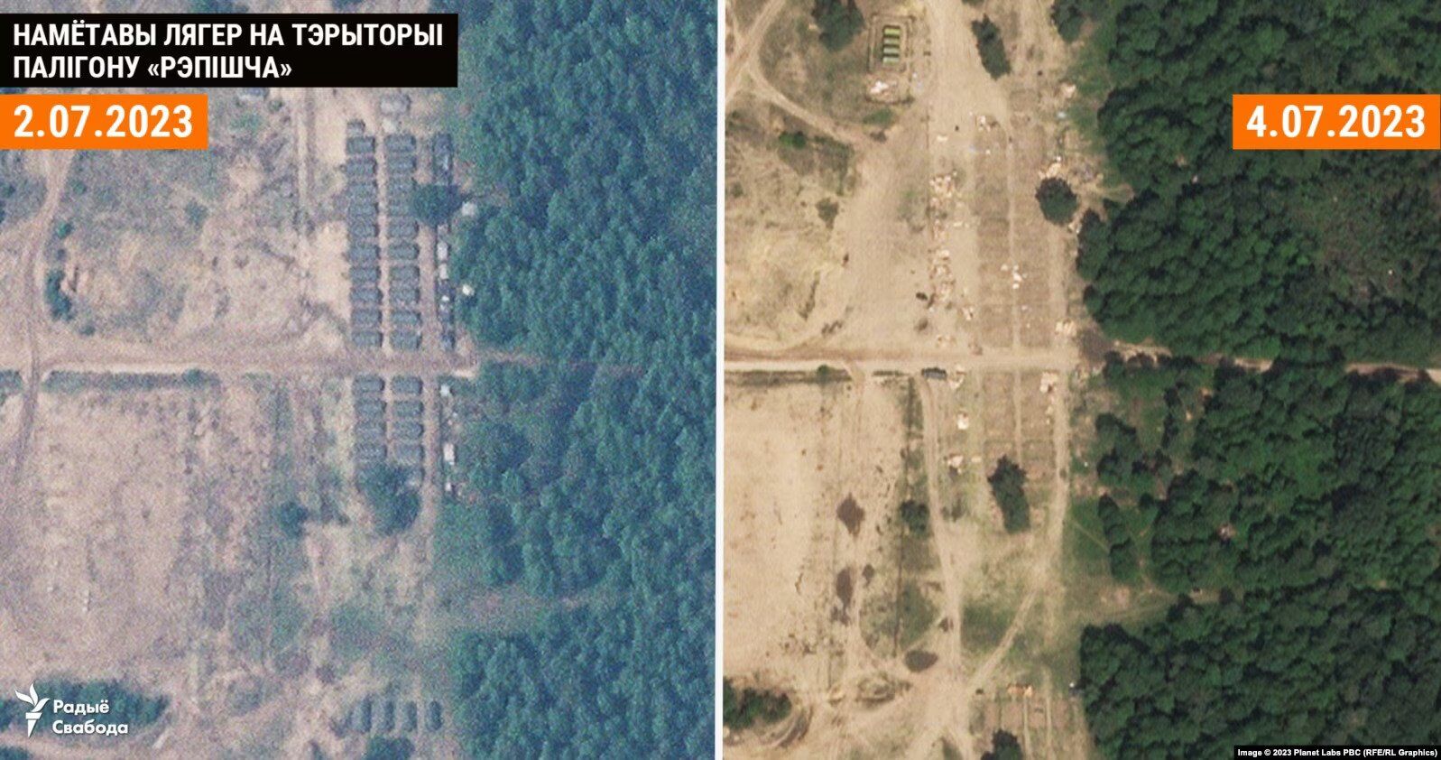 В Беларуси демонтируют лагеря для тренировки российских военных. Спутниковые фото