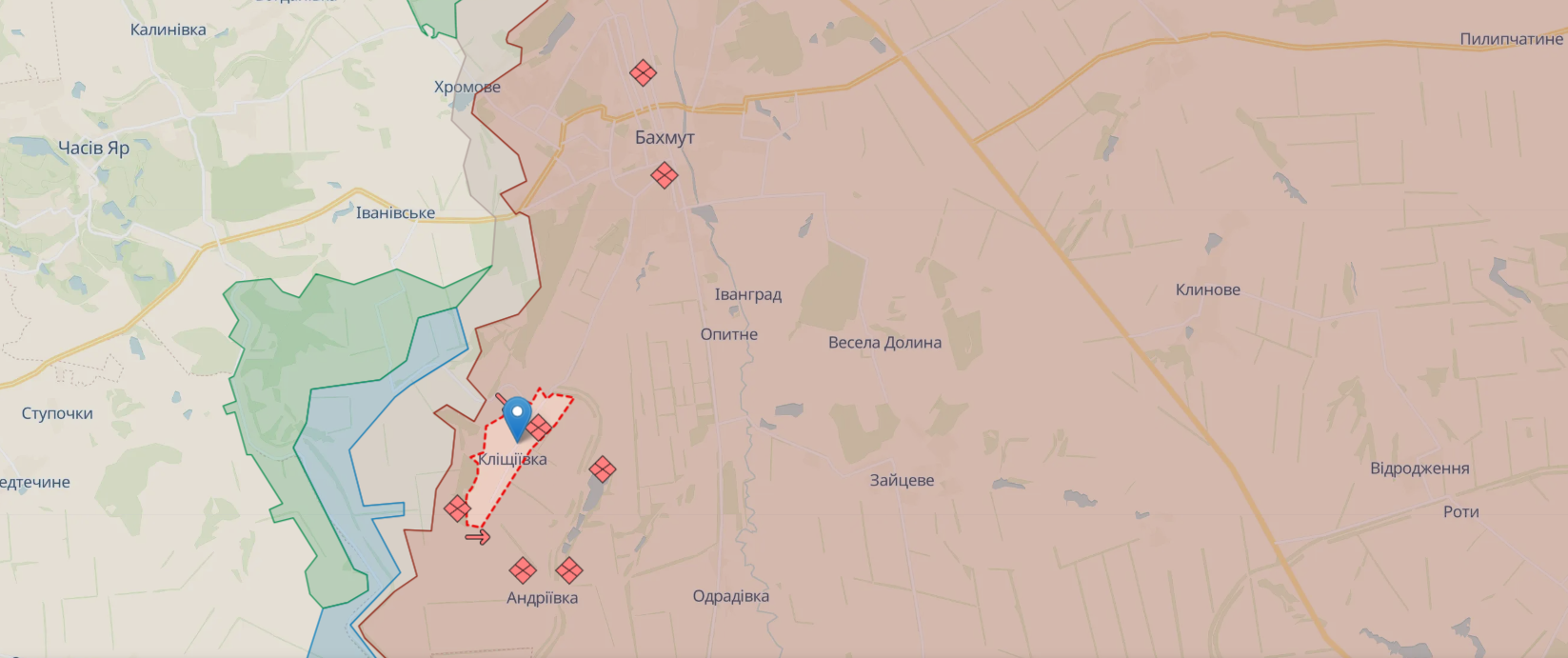 Для окупантів назва села буде дуже "символічною": у ЗСУ розповіли про потужні бої в районі Кліщіївки. Карта