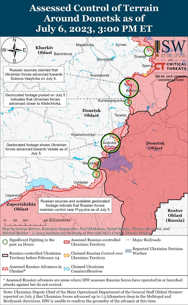 ВСУ провели контрнаступательные операции на трех участках фронта: в ISW рассказали, где идут главные бои. Карта