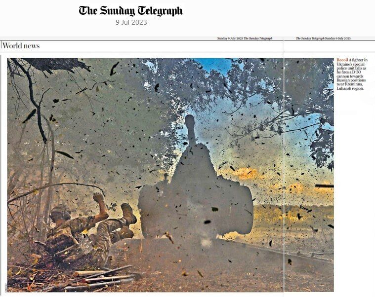 Британская газета The Sunday Telegraph показала крупным планом войну в Украине: фото