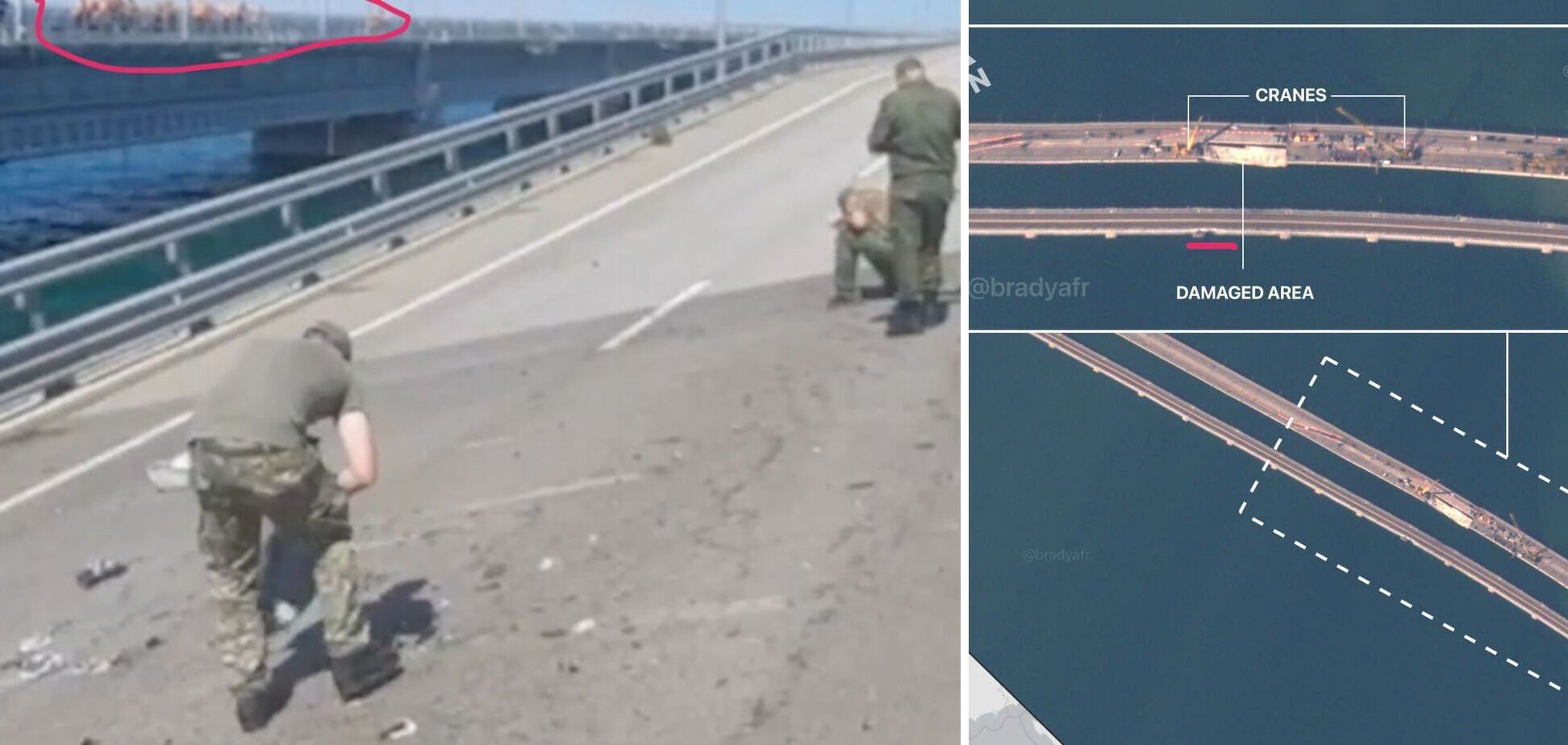 Пошкодження очевидні: з’явилися нові супутникові знімки ремонту на Керченському мосту