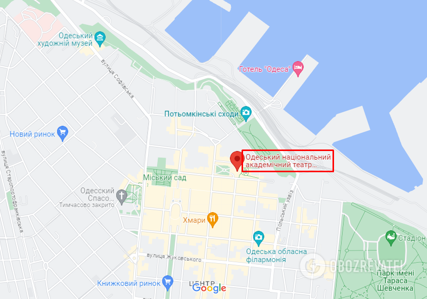 Одеський оперний театр на карті