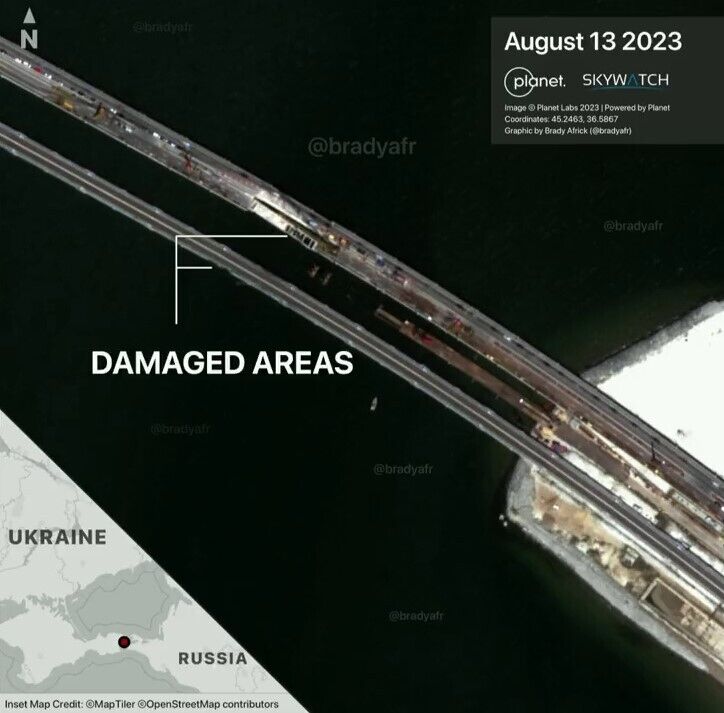 Пошкодження очевидні: з’явилися нові супутникові знімки ремонту на Керченському мосту