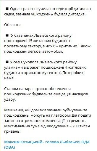 По Львовщине попало шесть российских ракет, еще одну сбили силы ПВО: количество пострадавших выросло до 19. Фото