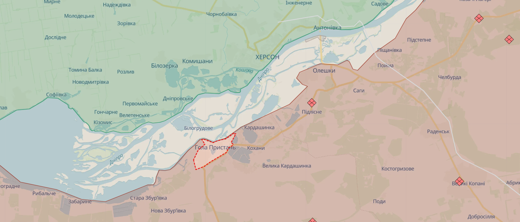 Оккупанты готовятся к боям за Голую Пристань: обустраивают оборонительные сооружения вокруг города – АТЕШ