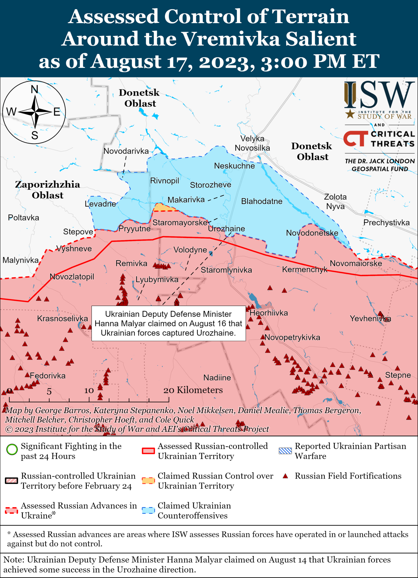 Відображають ширшу деградацію сил РФ: в ISW оцінили успіхи ЗСУ біля Роботиного й Урожайного