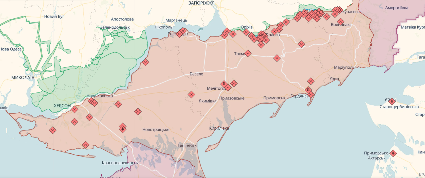 Ворог безуспішно наступав під Бахмутом, продовжується контрнаступ у напрямку Мелітополя і Бердянська - Генштаб