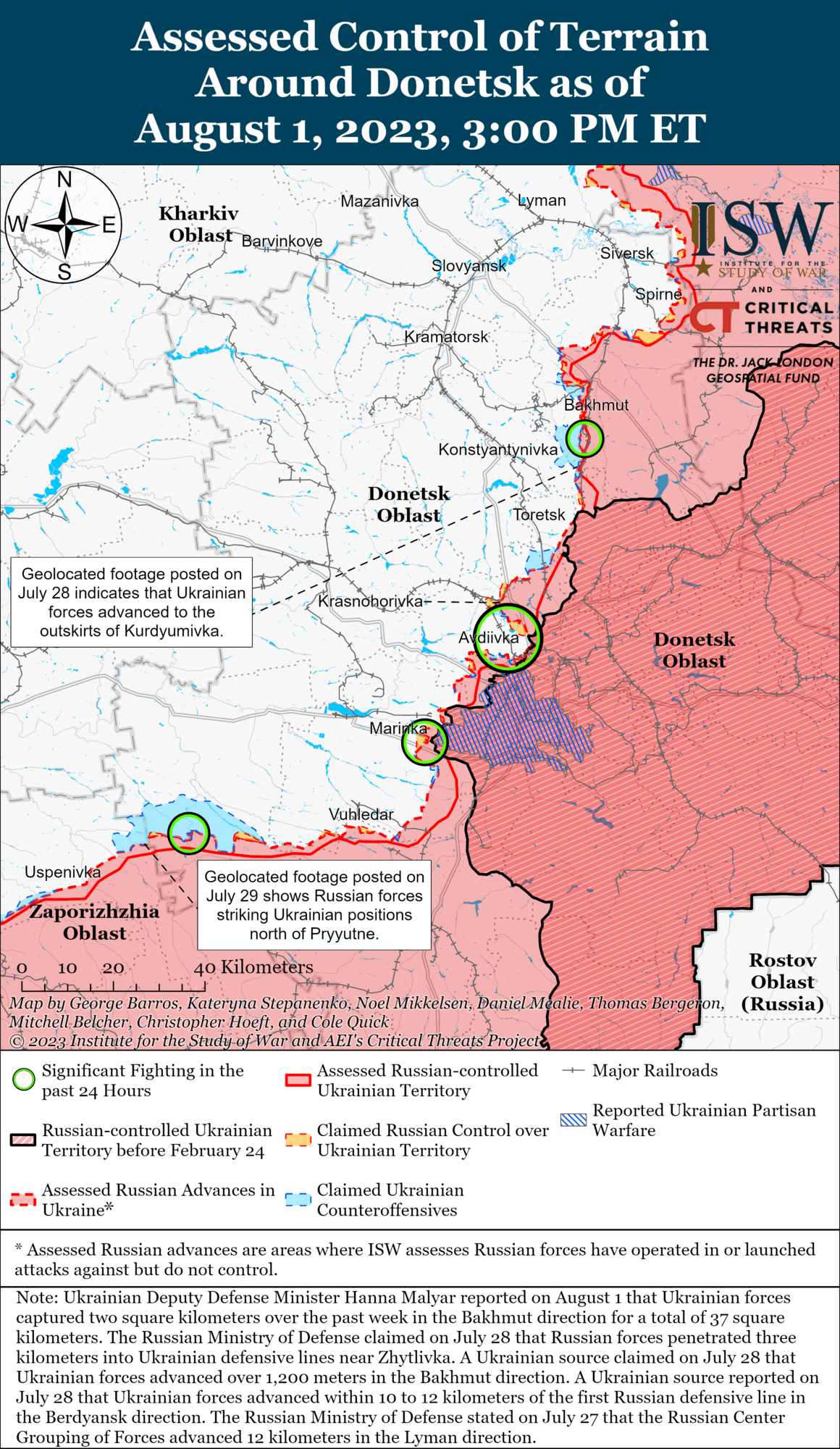 Лінія фронту у Донецькій області