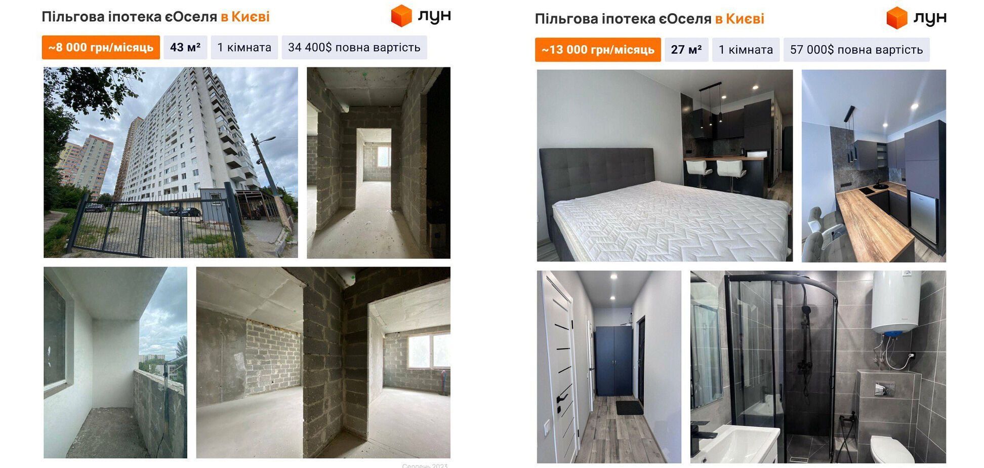 Варианты квартир под єОселю в Киеве